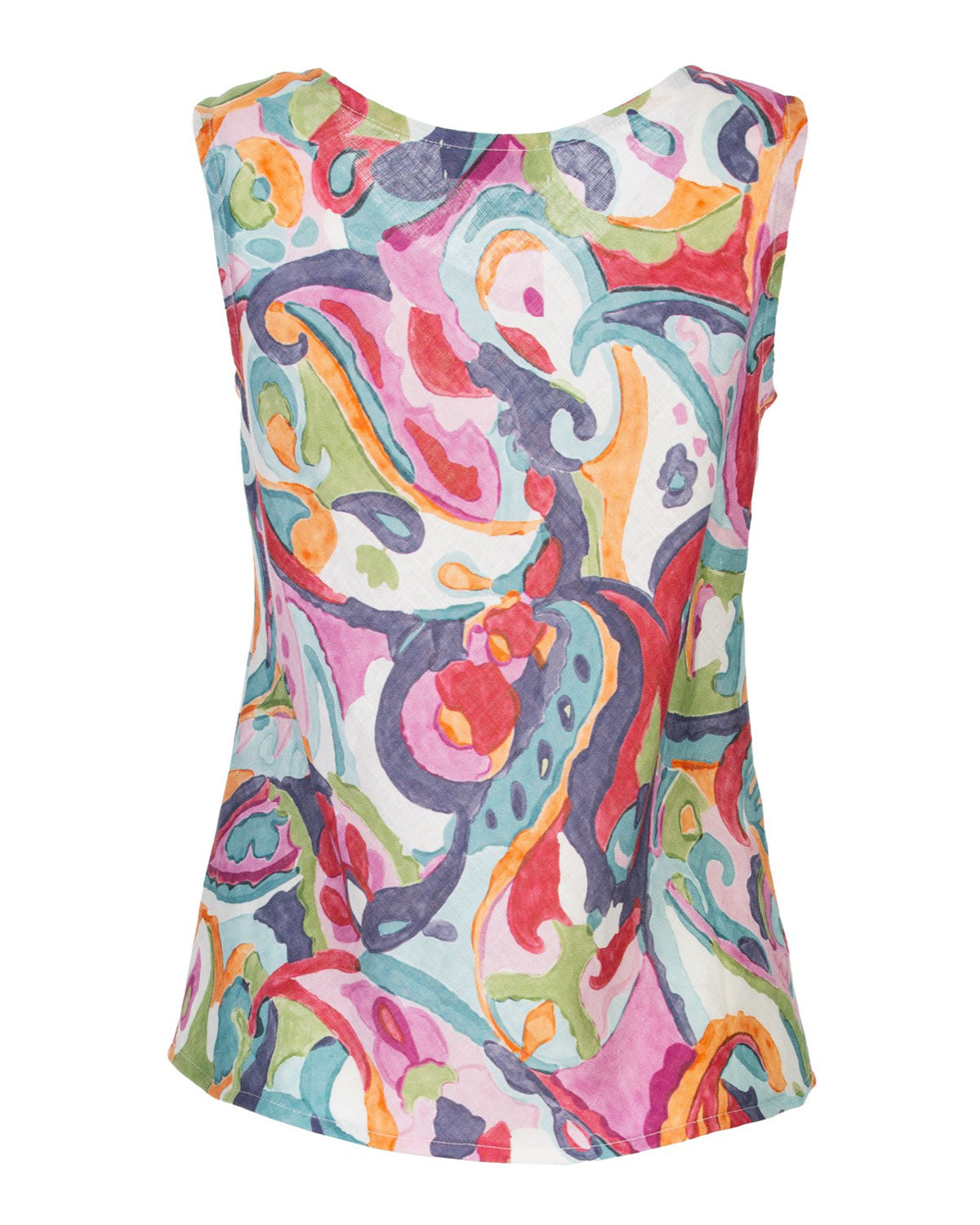 Naturalmente Damen-Leinen Top mit floralem Muster