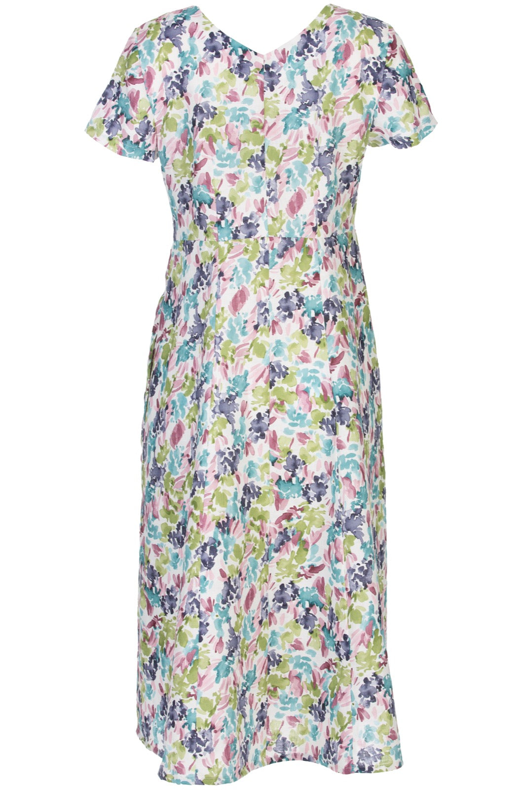 Naturalmente Damen-Leinenkleid mit floralem Muster