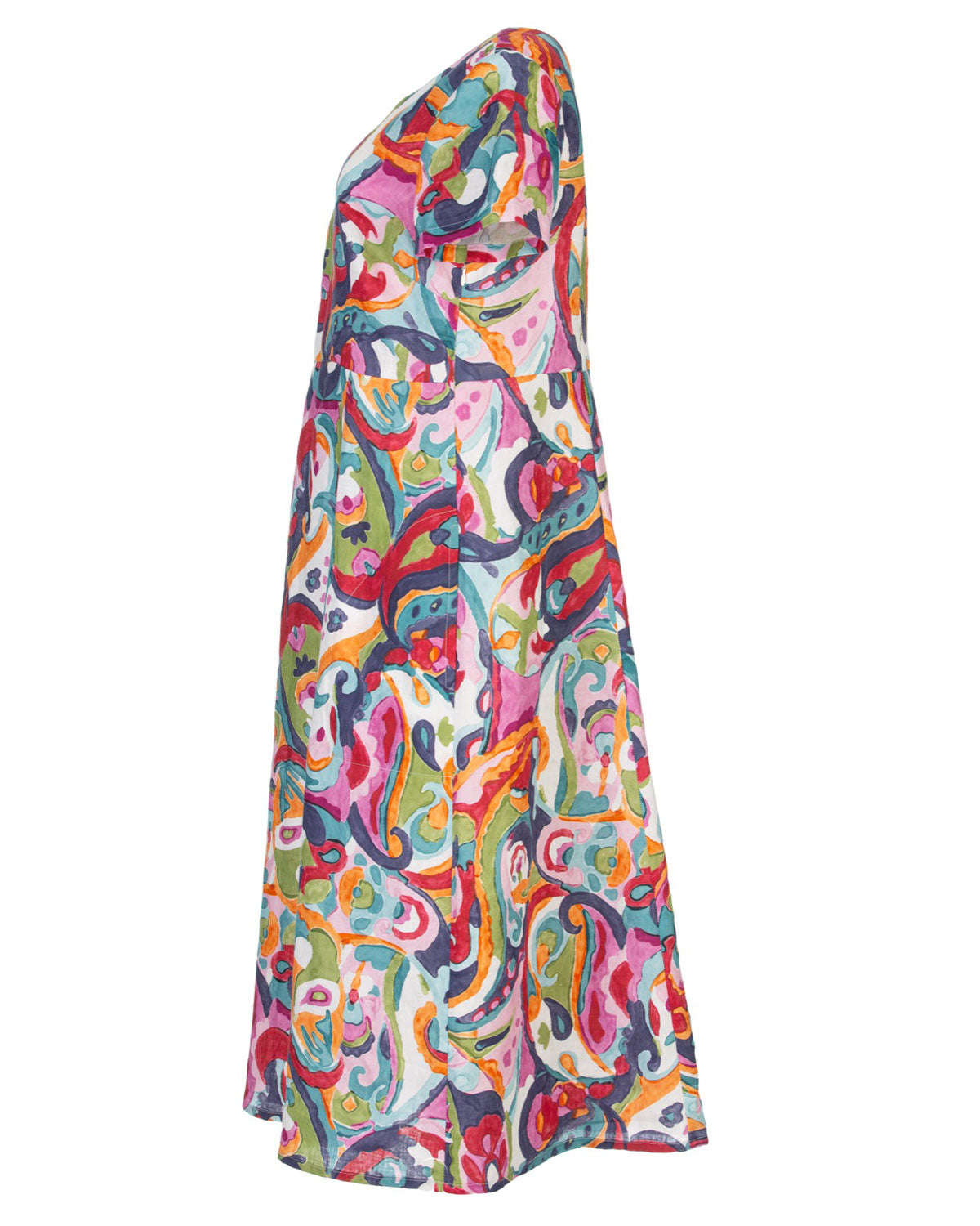 Naturalmente Damen-Leinenkleid mit floralem Muster