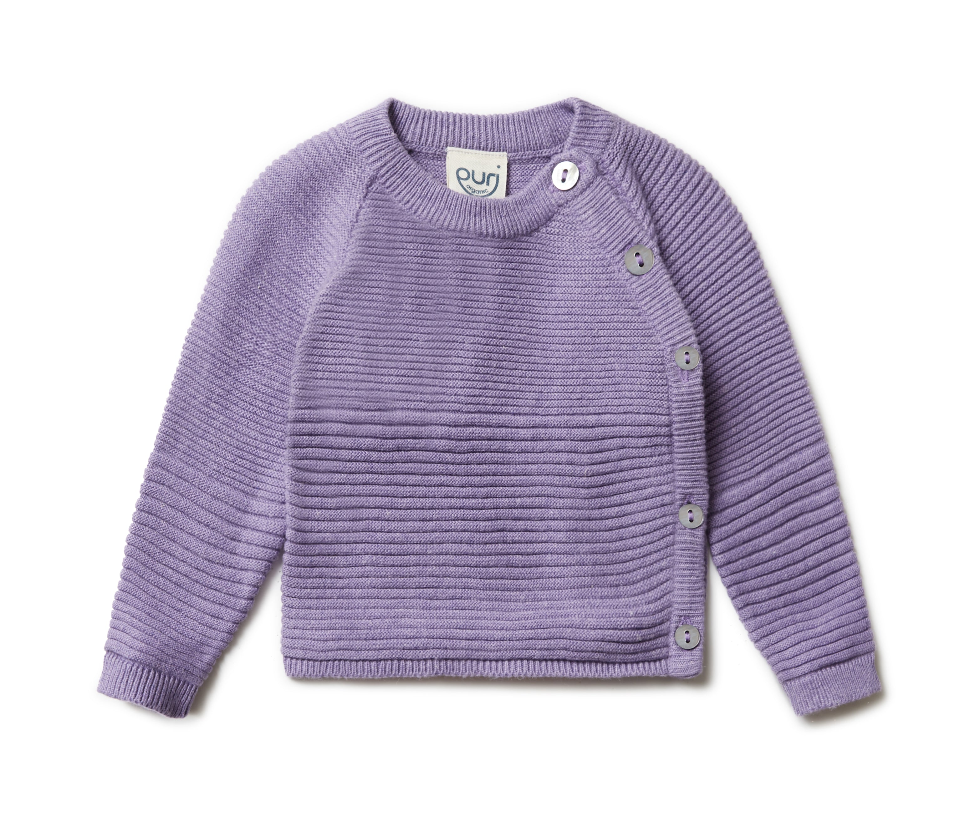 Puri Organic Baby Kimono Volumenkrausstrick Bio Baumwolle Leinen