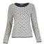 Dunque Damen Jacquard Pullover kurz Bio Baumwolle Wolle