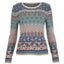 Dunque Damen Jacquard Pullover Bio Baumwolle Wolle