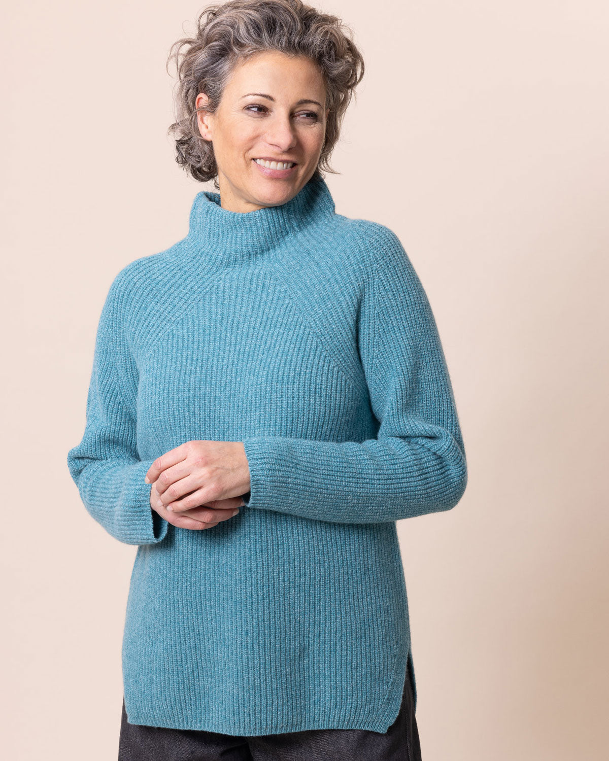 Naturalmente Damen Perlfang-Pullover Wolle