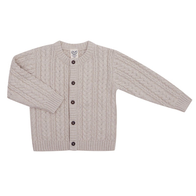 Puri Organic Kleinkinder Cardigan Zopfmuster Bio Baumwolle Wolle