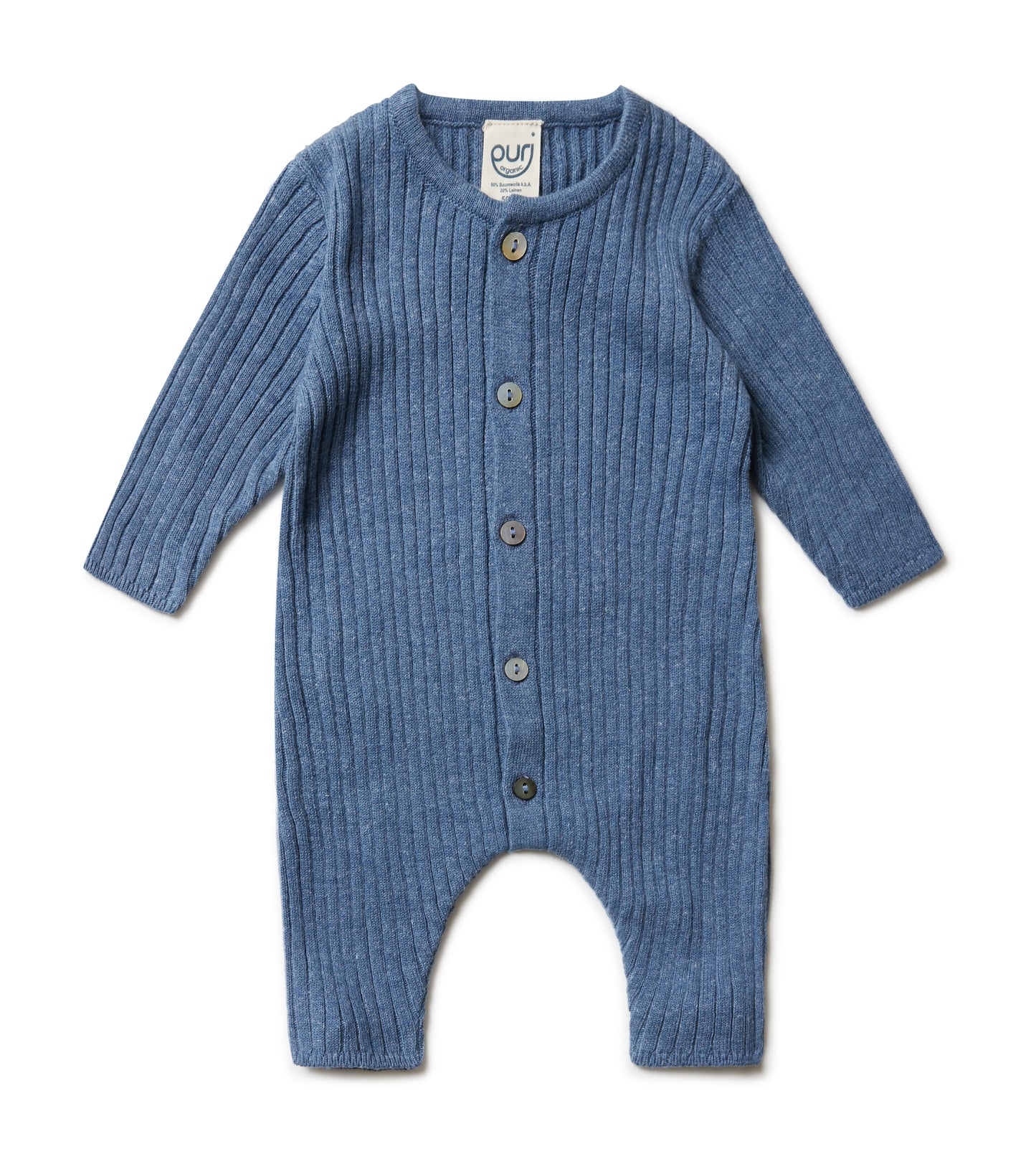 Puri Organic Baby Overall Rippe Bio Baumwolle Leinen