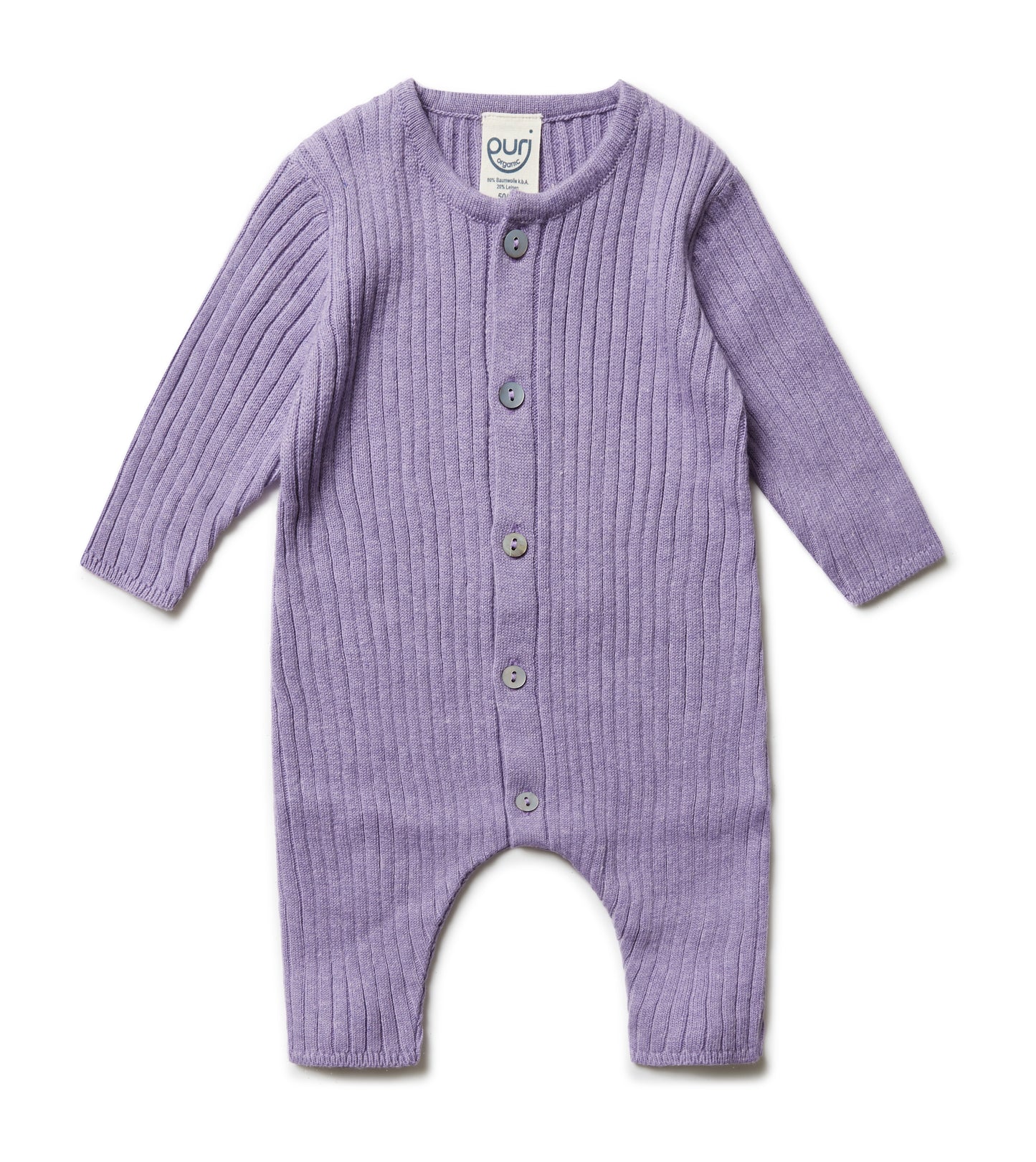 Puri Organic Baby Overall Rippe Bio Baumwolle Leinen
