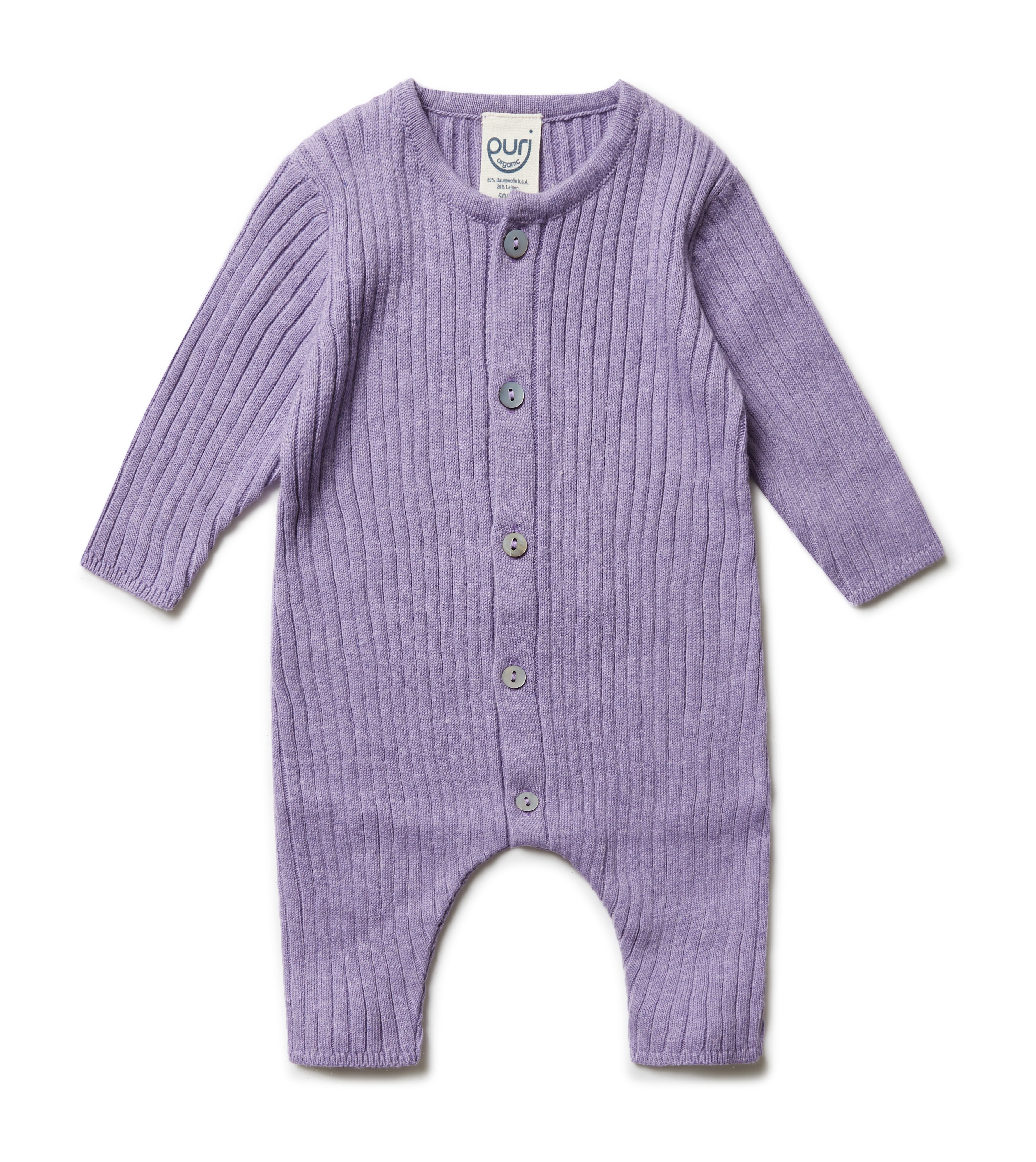 Puri Organic Baby Overall Rippe Bio Baumwolle Leinen