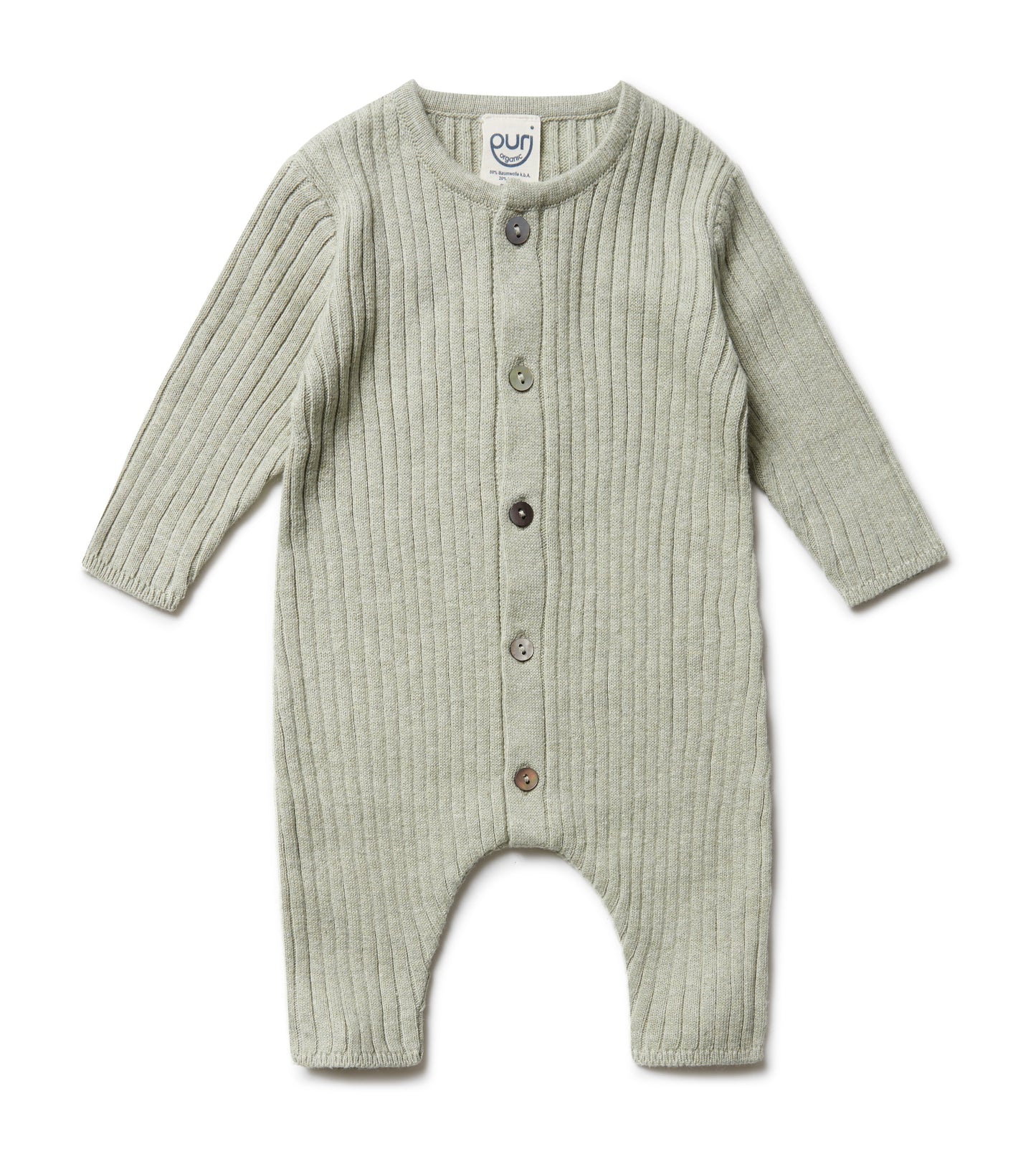 Puri Organic Baby Overall Rippe Bio Baumwolle Leinen