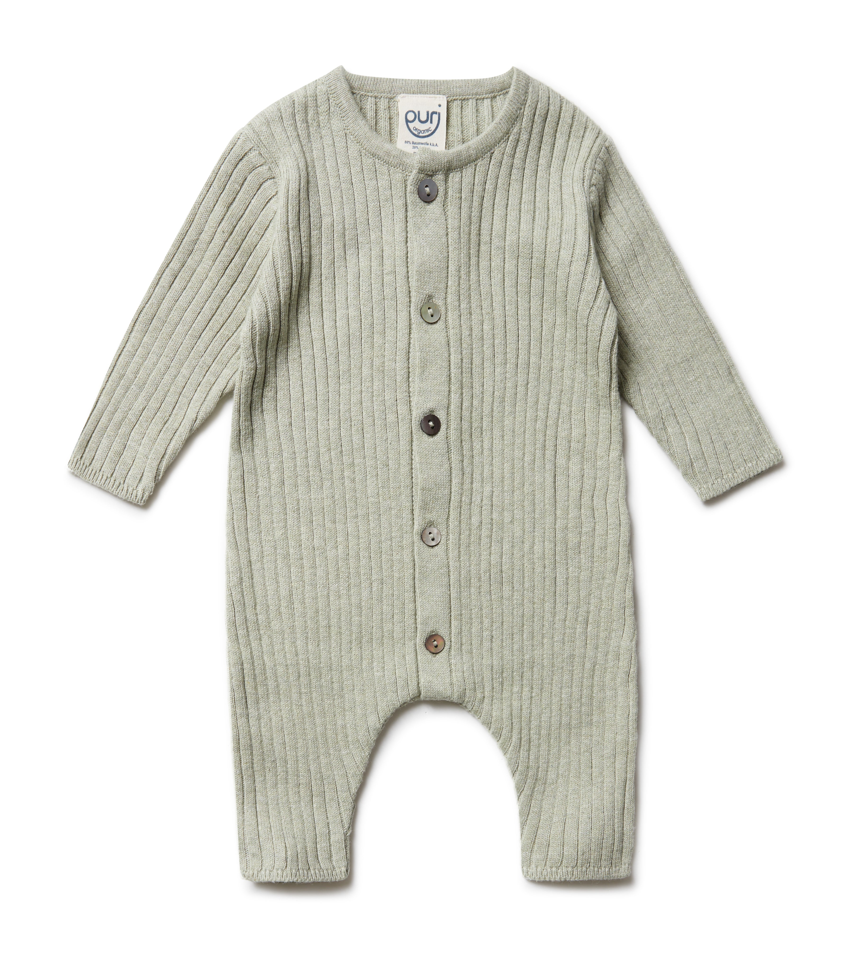 Puri Organic Baby Overall Rippe Bio Baumwolle Leinen