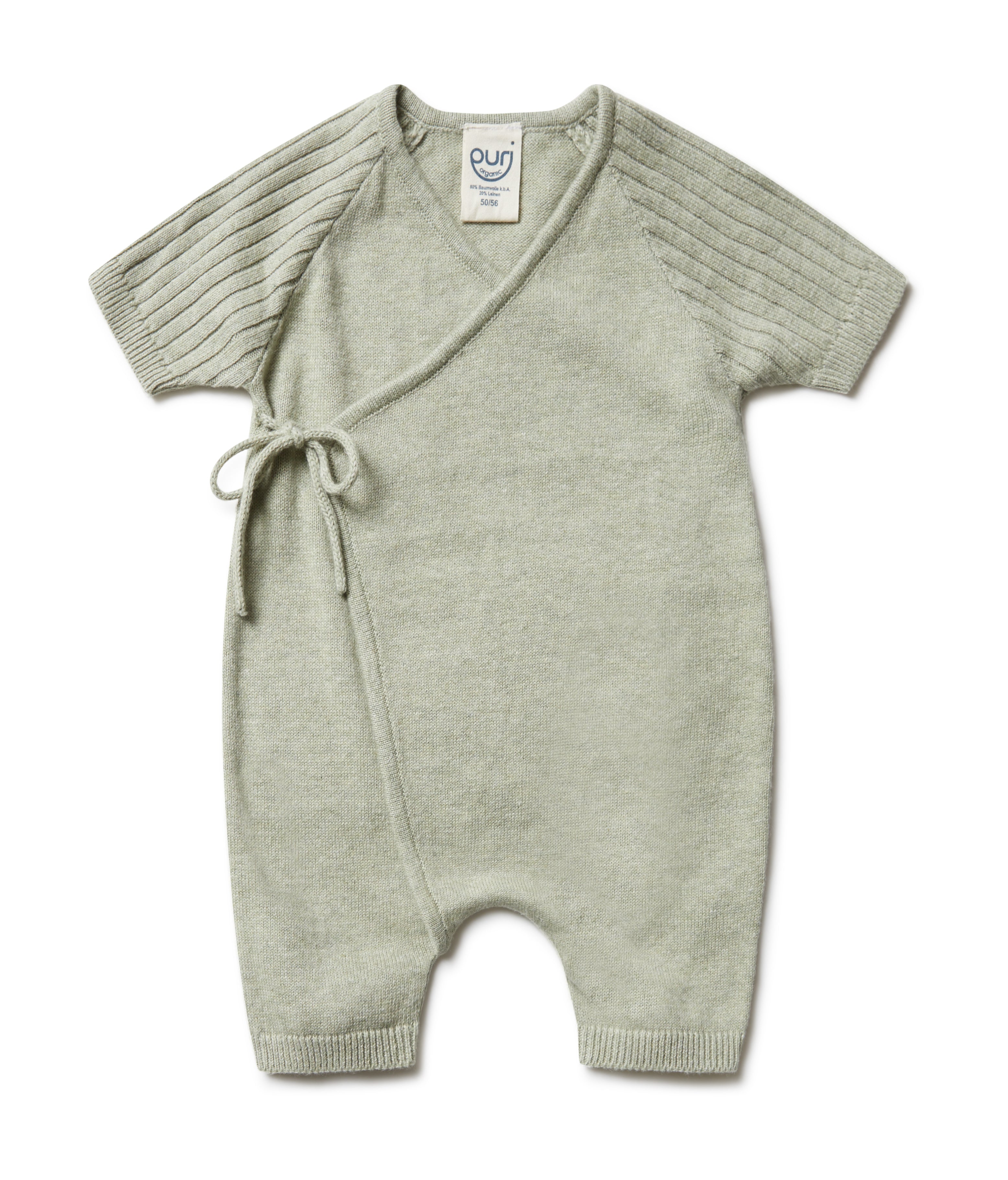 Puri Organic Baby Overall Kurz Bio Baumwolle Leinen