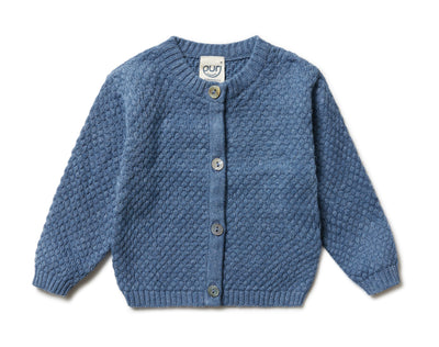 Puri Organic Baby Strick Jacke Popcorn Bio Baumwolle Leinen