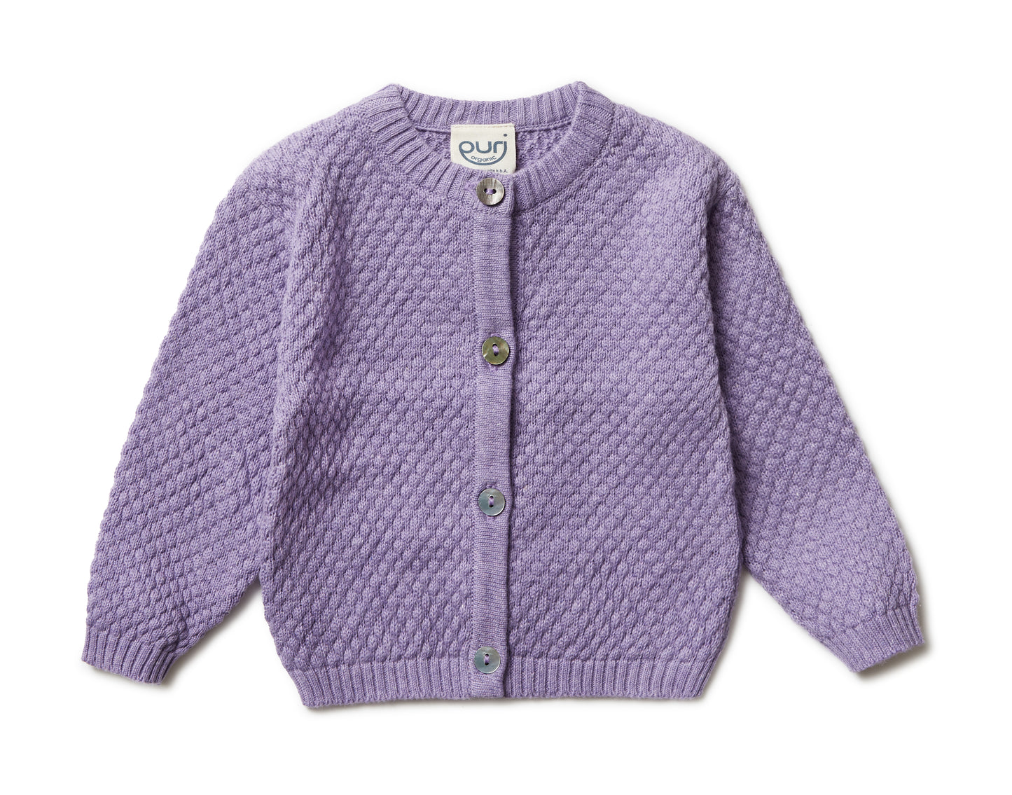 Puri Organic Baby Strick Jacke Popcorn Bio Baumwolle Leinen