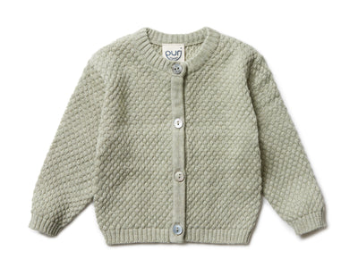 Puri Organic Baby Strick Jacke Popcorn Bio Baumwolle Leinen