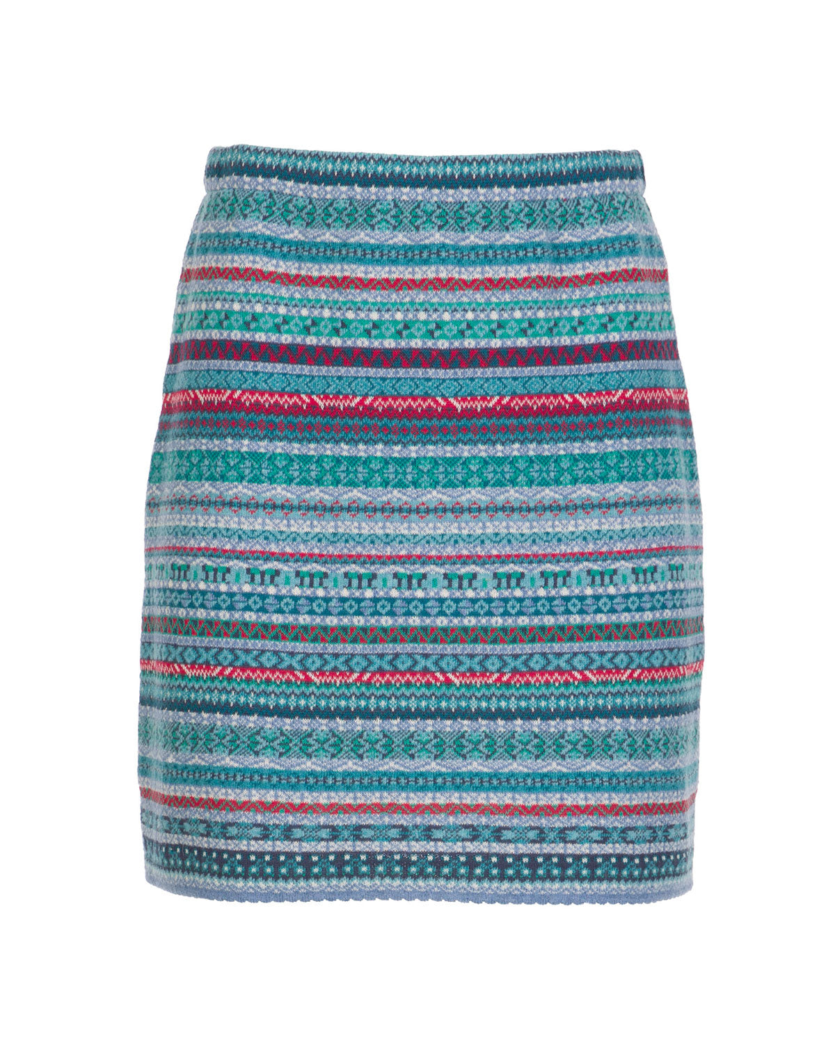 Dunque Damen Jacquard-Rock Wolle Bio Baumwolle