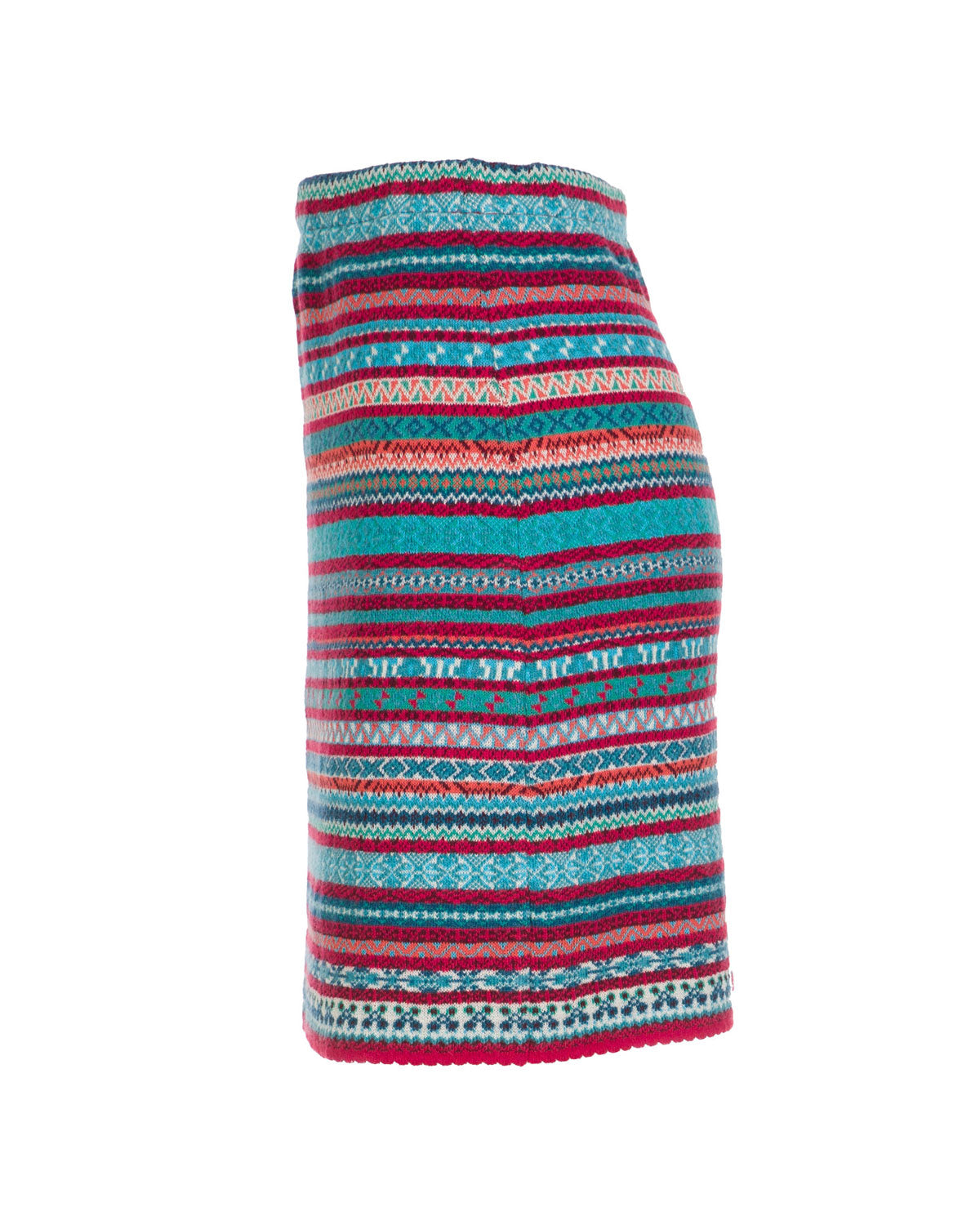 Dunque Damen Jacquard-Rock Wolle Bio Baumwolle