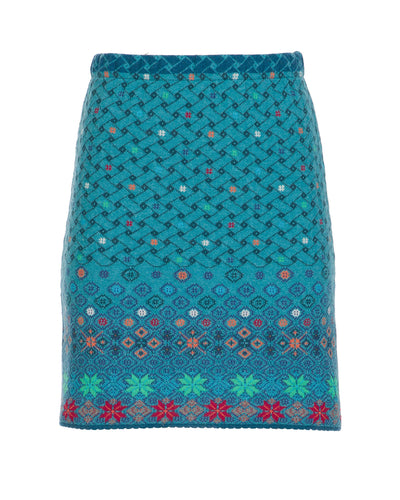 Dunque Damen Jacquard-Rock Wolle Bio Baumwolle