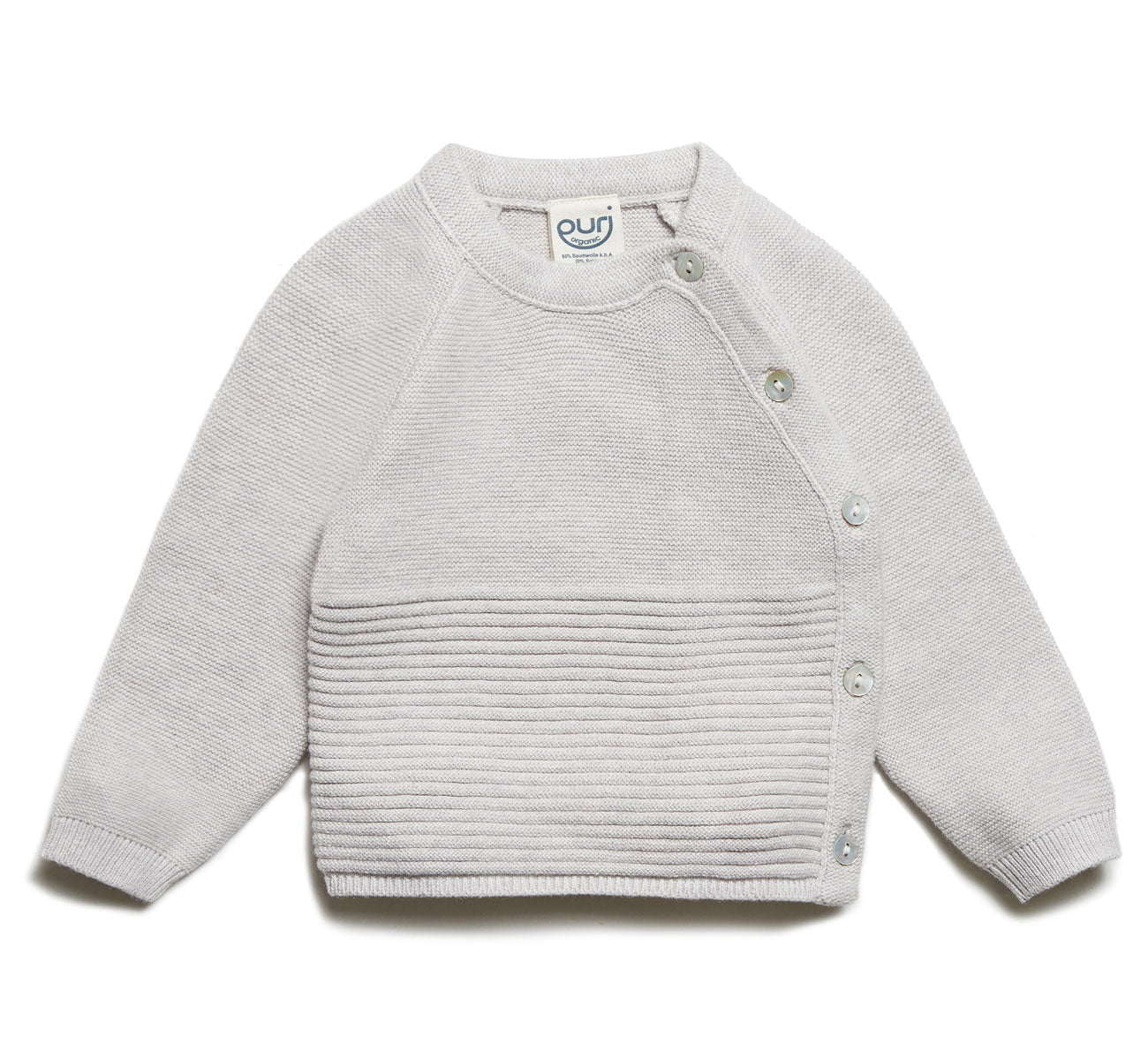 Puri Organic Baby Kimono Schlüttli Kreusstrick Bio Baumwolle Seide