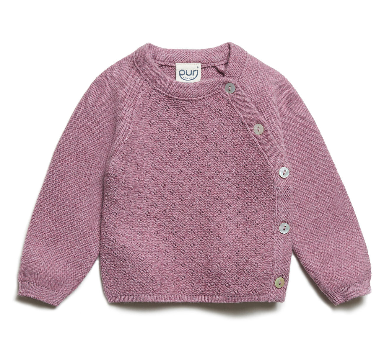 Puri Organic Baby Kimono Schlüttli Ajour Bio Baumwolle Seide
