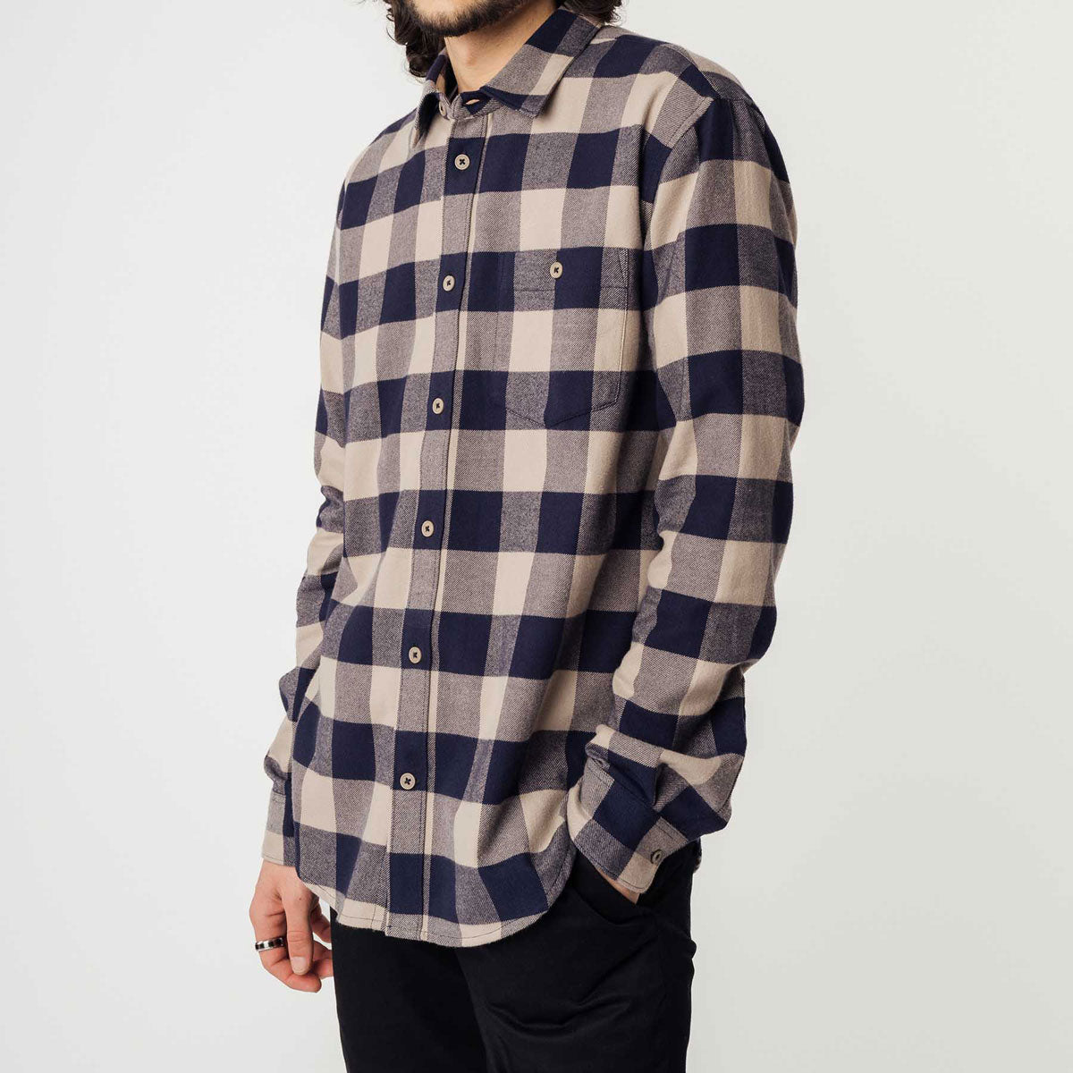 Mela Herren Bio Baumwolle Flanell Shirt Vegan
