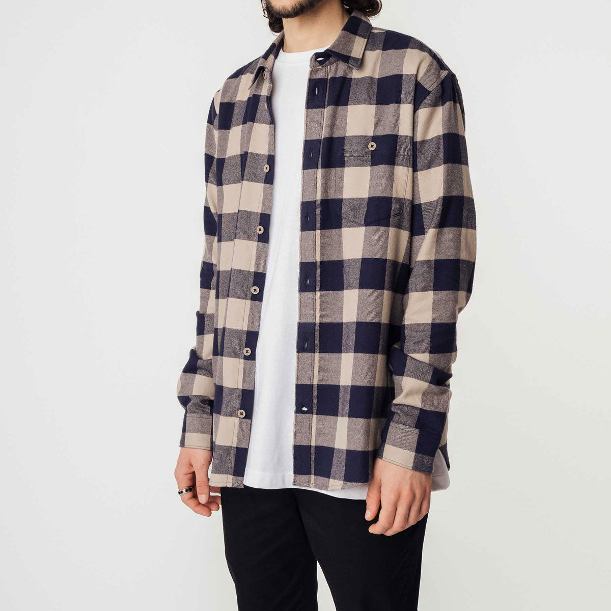Mela Herren Bio Baumwolle Flanell Shirt Vegan