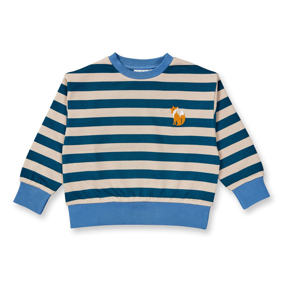 Sense Organics Kinder Sweatshirt Langarm geringelt mit Fuchs Bio Baumwolle