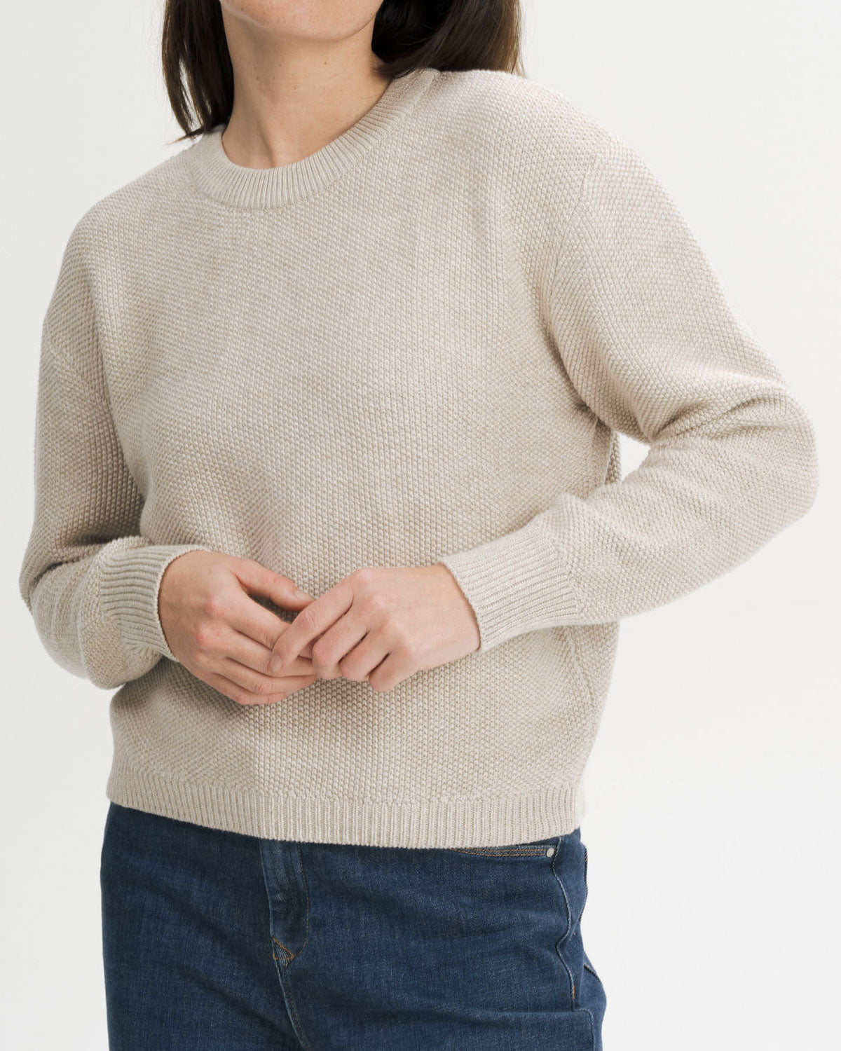 Mela Damen Bio Baumwolle Struktur Strick Pullover
