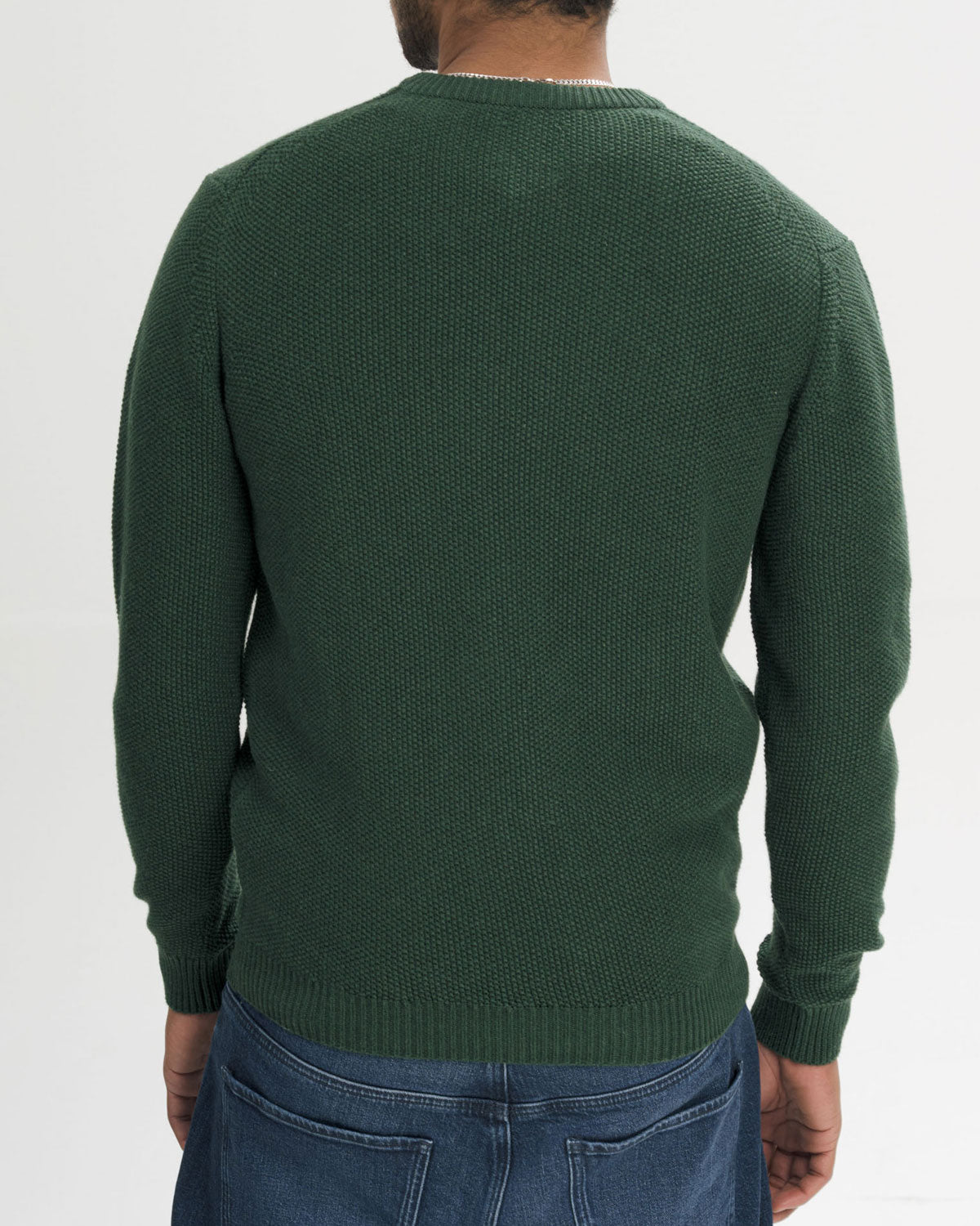 Mela Herren Bio Baumwolle Rundhals Struktur Strickpullover