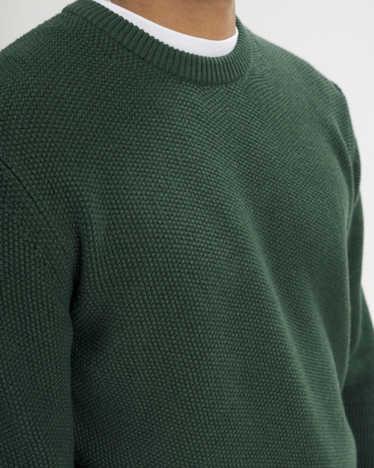 Mela Herren Bio Baumwolle Rundhals Struktur Strickpullover
