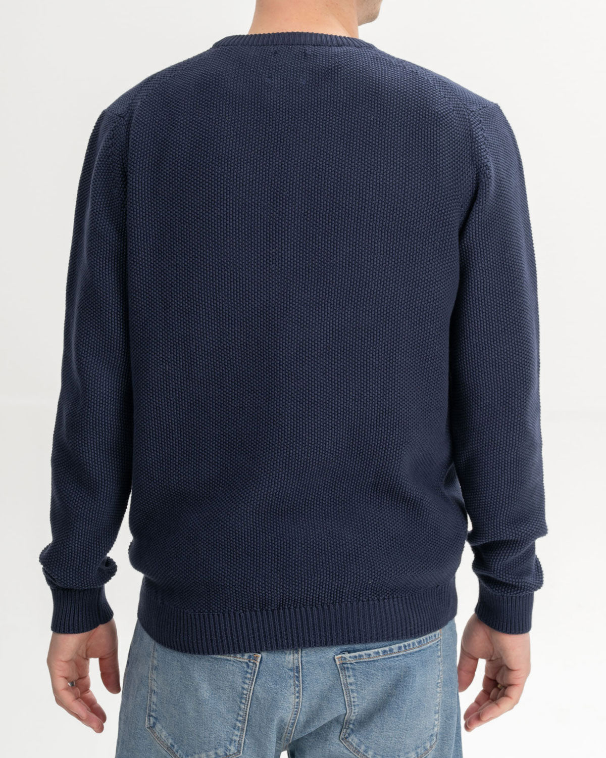 Mela Herren Bio Baumwolle Rundhals Struktur Strickpullover