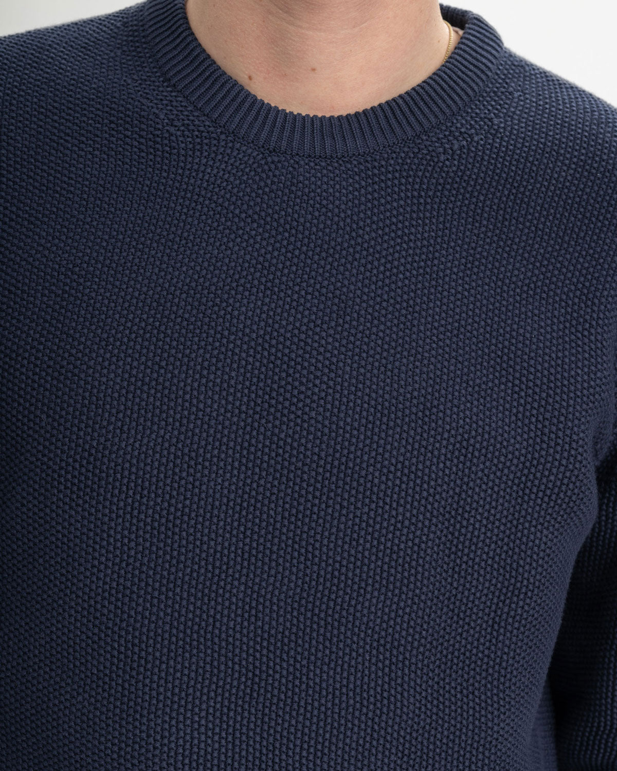 Mela Herren Bio Baumwolle Rundhals Struktur Strickpullover
