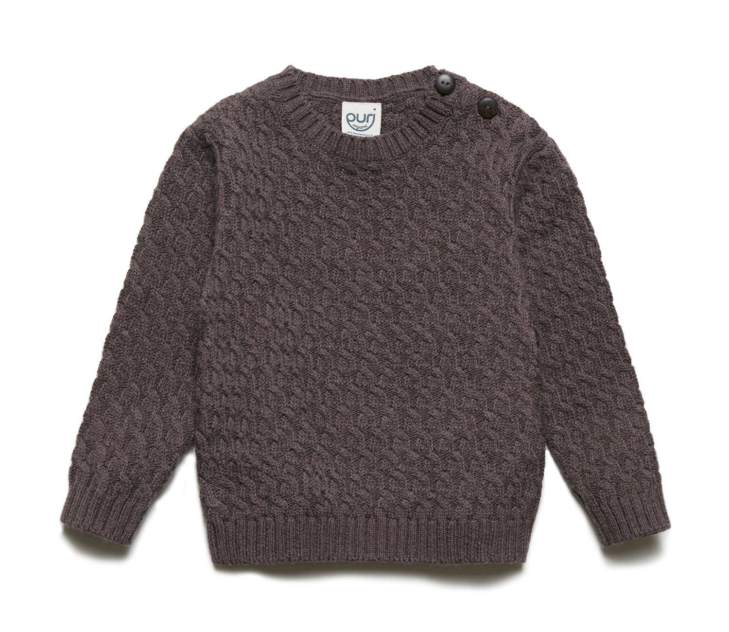 Puri Organic Kinder Pullover Stukturstrick Bio Baumwolle Wolle