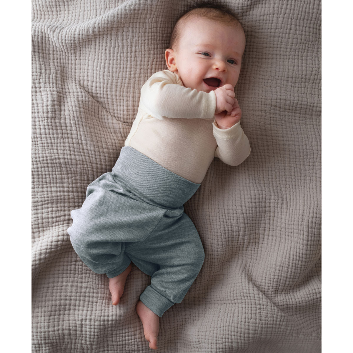 Engel Natur Baby Hose lang  mit Nabelbund Wolle Seide
