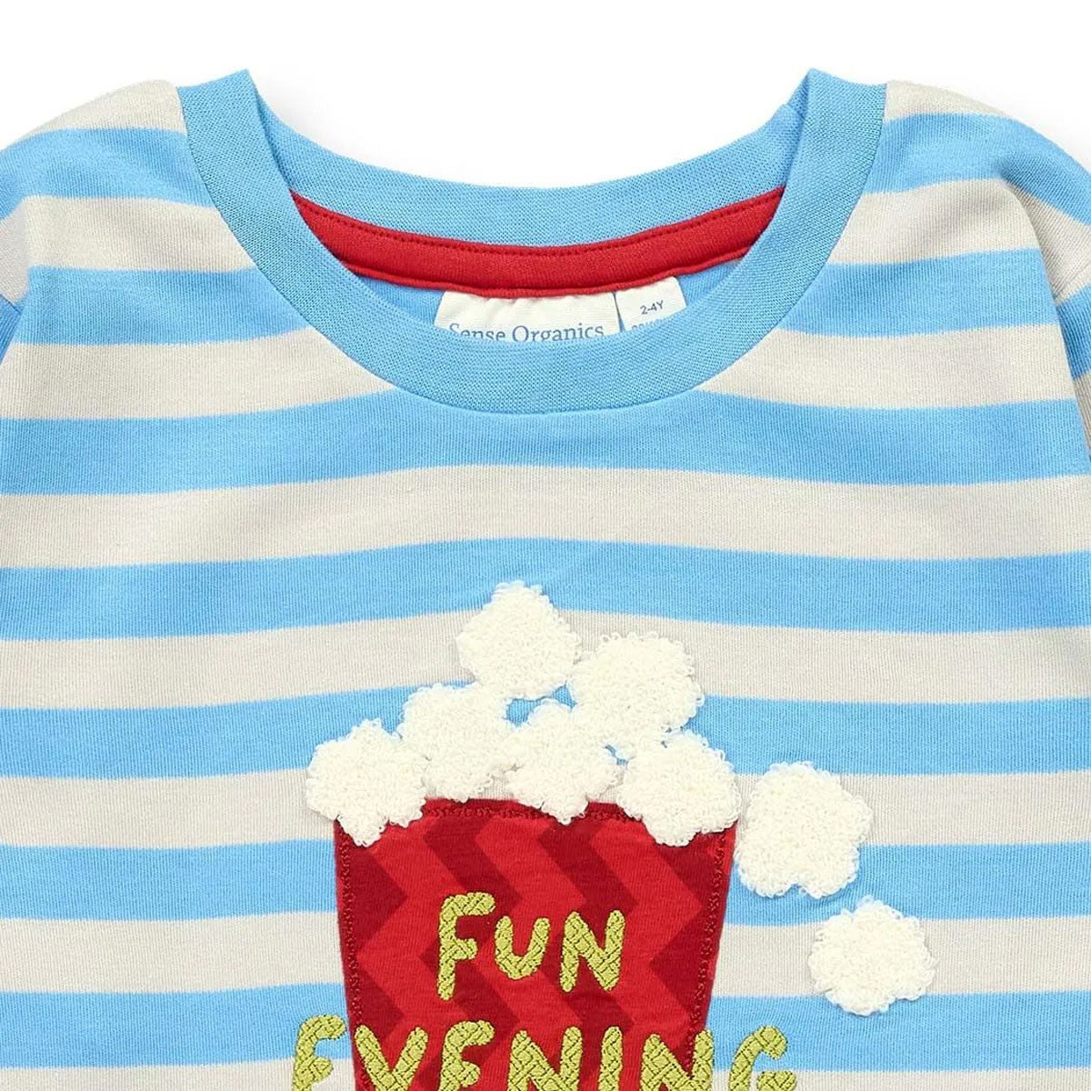 Kinder Ringel Schlafanzug Popcorn Bio Baumwolle