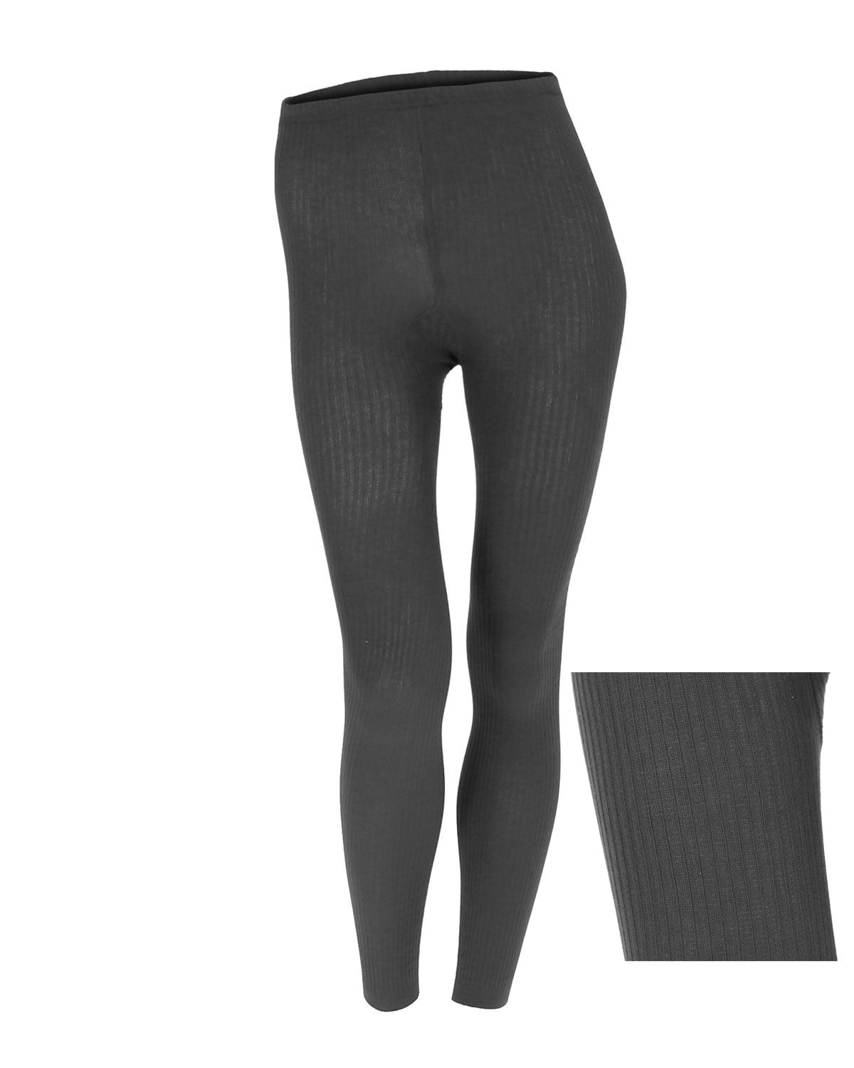 Damen Legging uni Ripp Strick Bio Baumwolle Elasthan