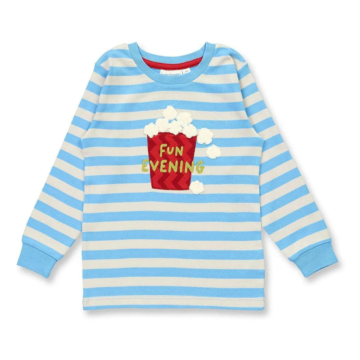Kinder Ringel Schlafanzug Popcorn Bio Baumwolle