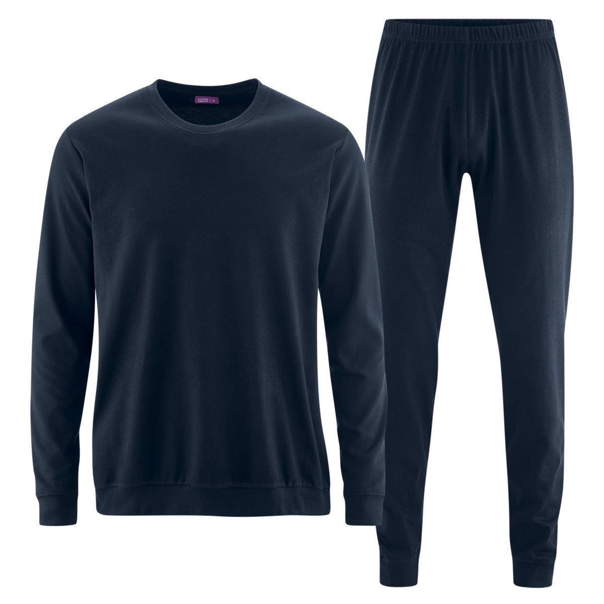 Herren Schlafanzug Bio Baumwolle mit Hosen Taschen