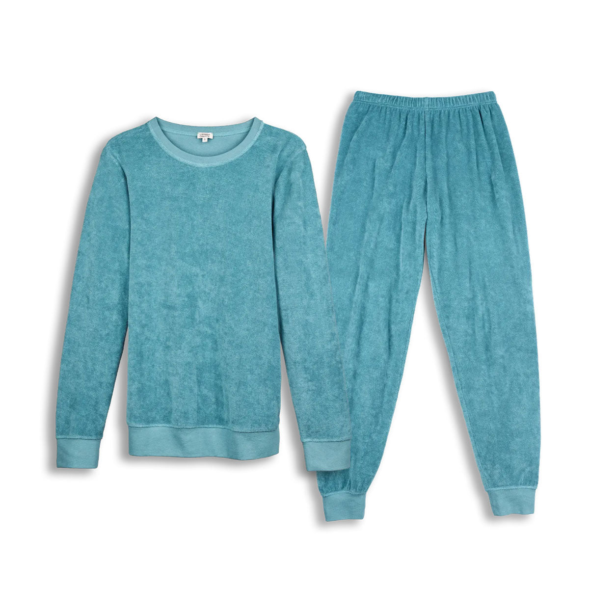 Living Crafts Damen Frottee-Pyjama Bio Baumwolle