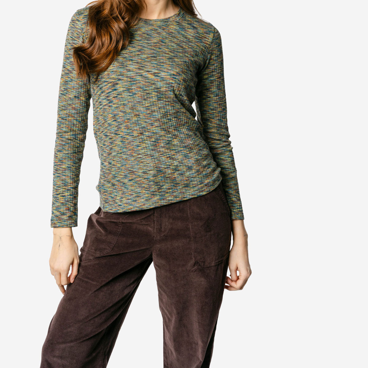 Damen Langarm Shirt Bunt Bio-Baumwolle