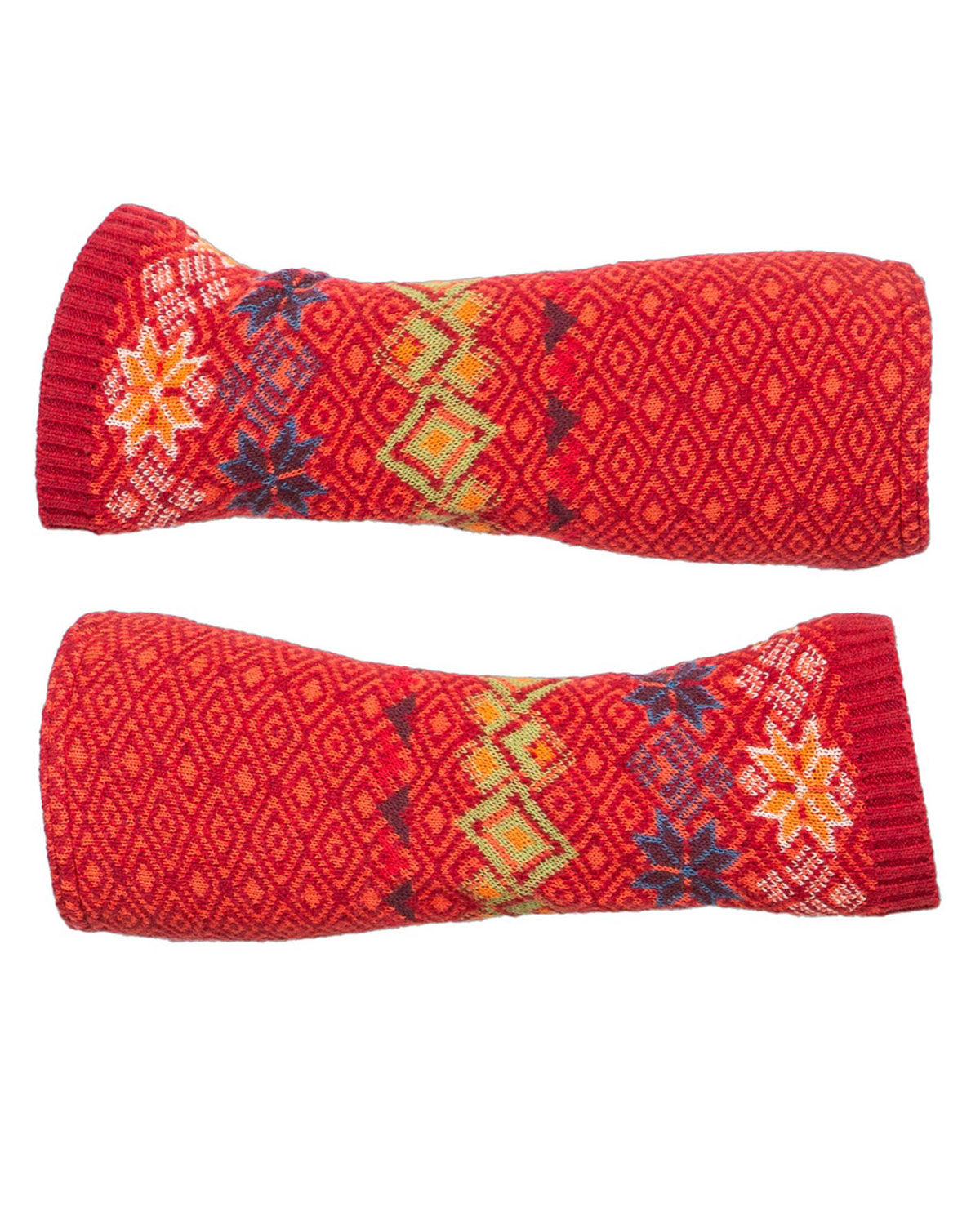 Dunque Damen Jacquard-Handstulpe Schurwolle Baumwolle (Bio)