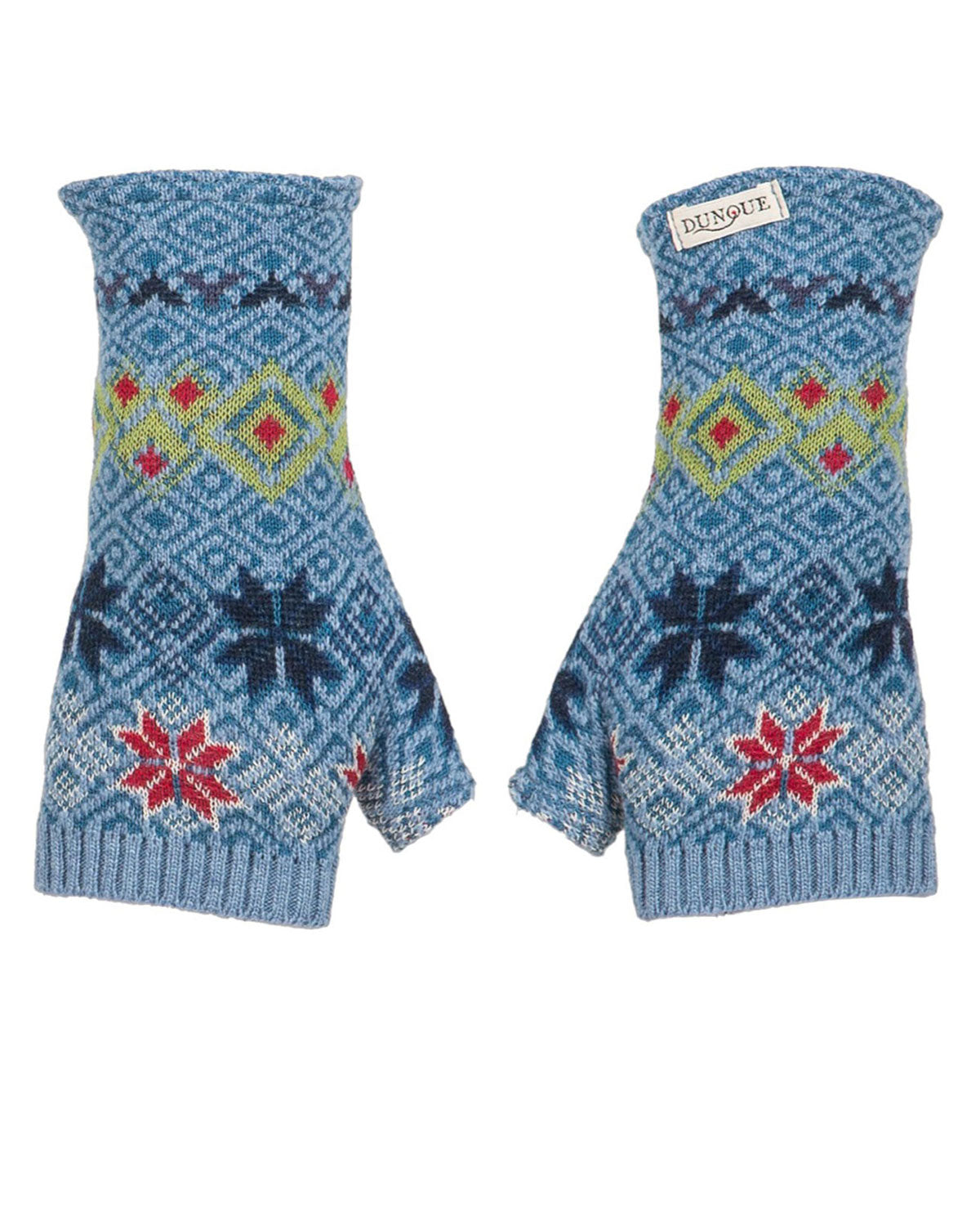 Damen Jacquard-Fingerstulpen Schurwolle Baumwolle (Bio)