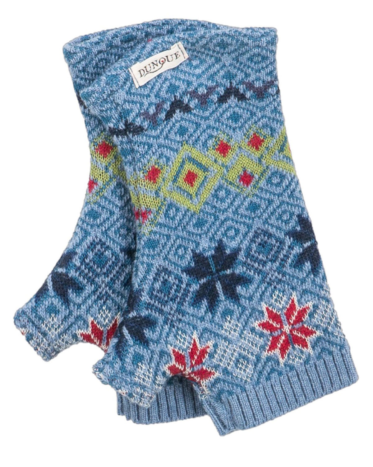 Damen Jacquard-Fingerstulpen Schurwolle Baumwolle (Bio)