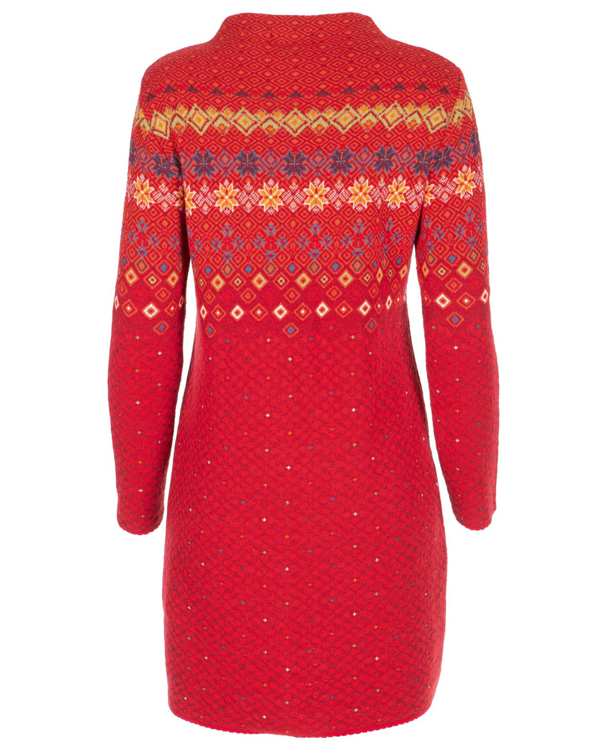 Damen-Jacquard-Kleid mit Kelchkragen Schurwolle Baumwolle (Bio)