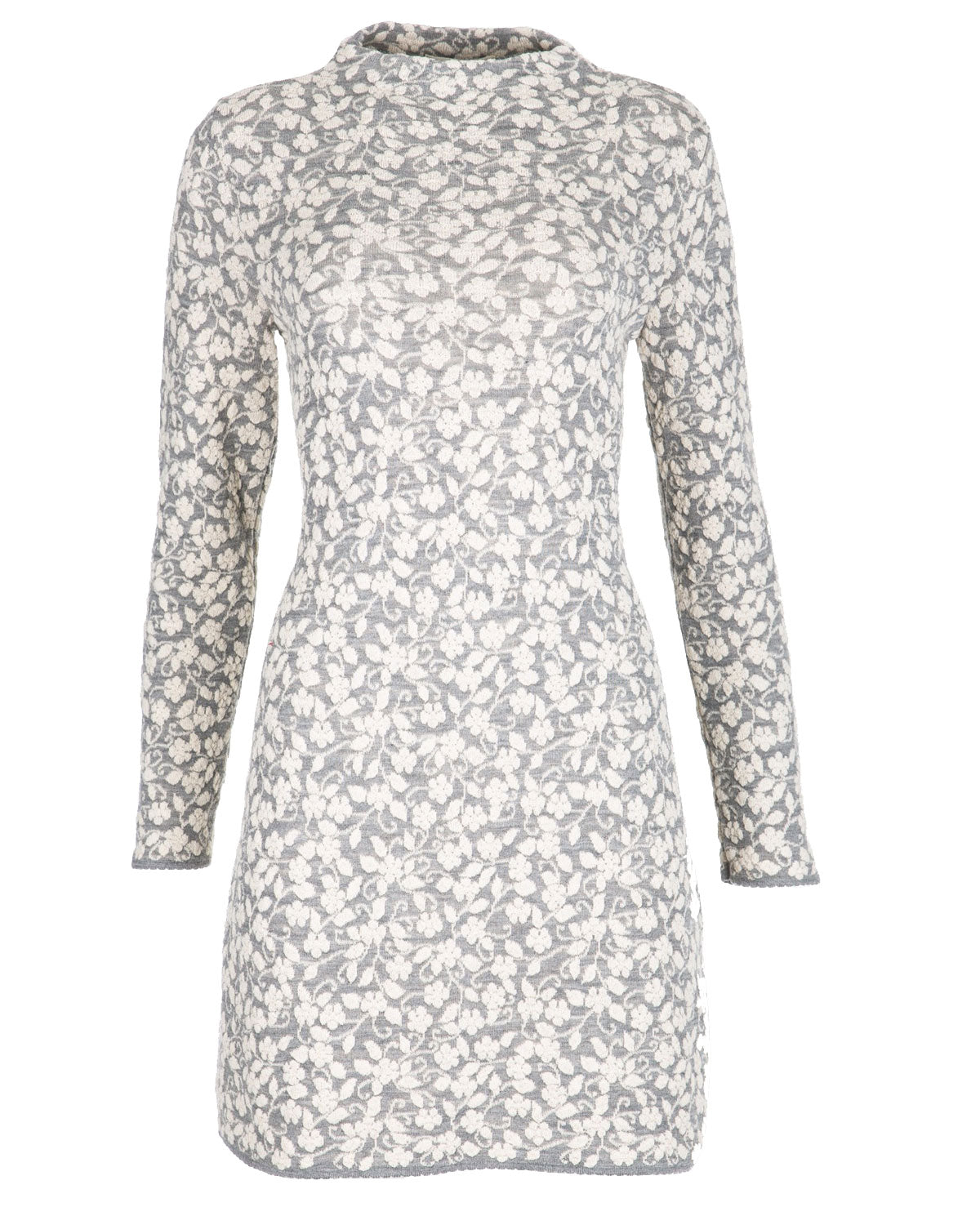 Damen-Cloqué-Jacquard-Kleid Kelchkragen Schurwolle (kbT-Merino) Baumwolle (Bio)