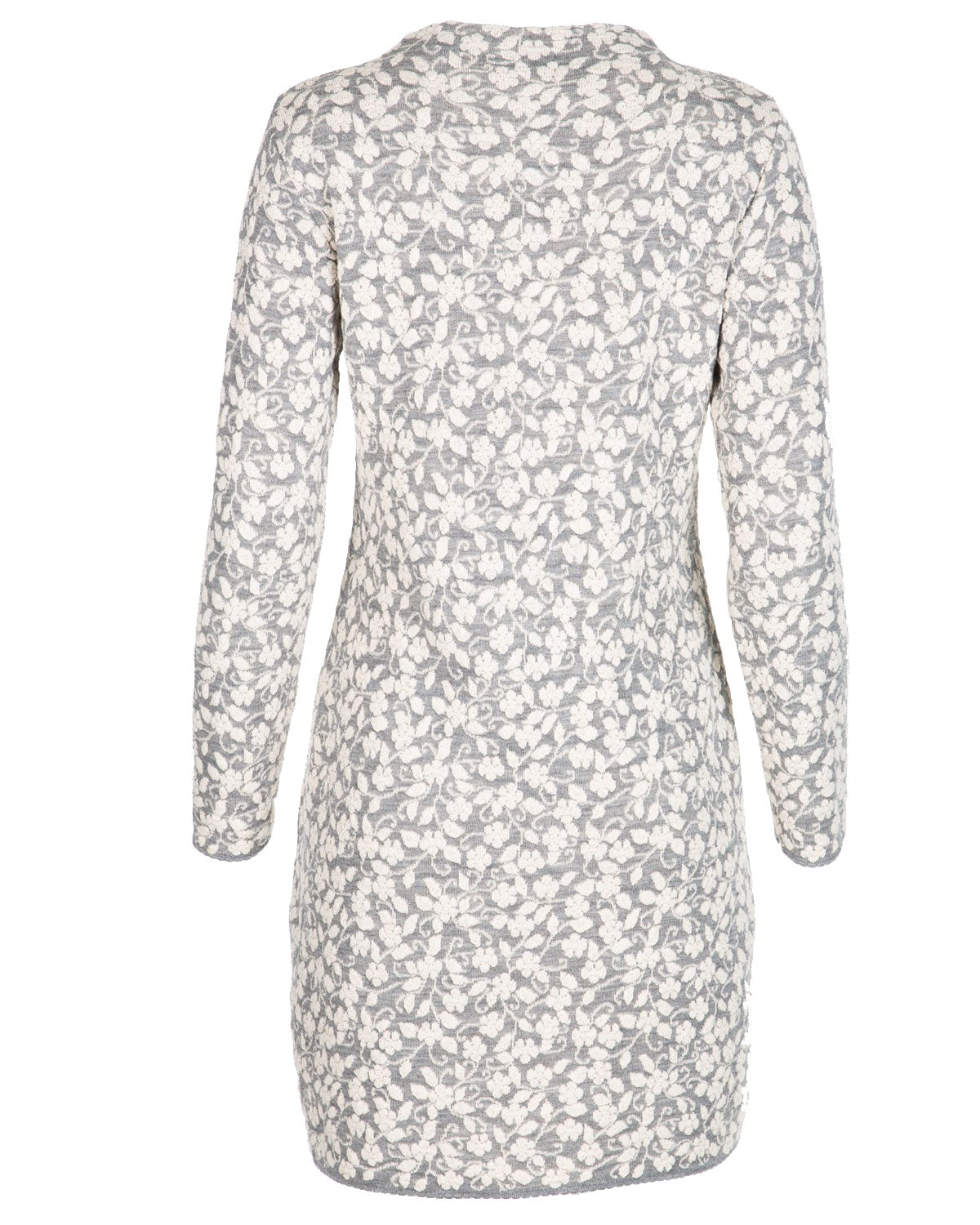 Damen-Cloqué-Jacquard-Kleid Kelchkragen Schurwolle (kbT-Merino) Baumwolle (Bio)