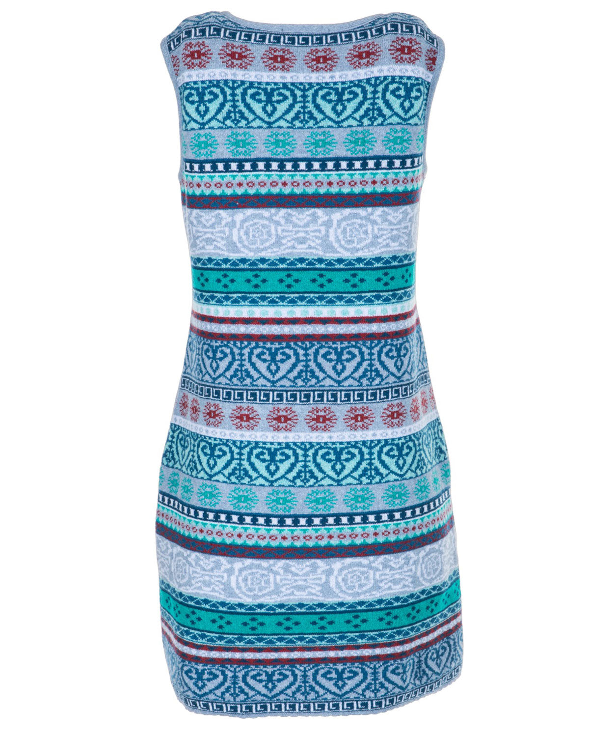 Dunque Damen Jacquard Tunika Kleid reine Schurwolle