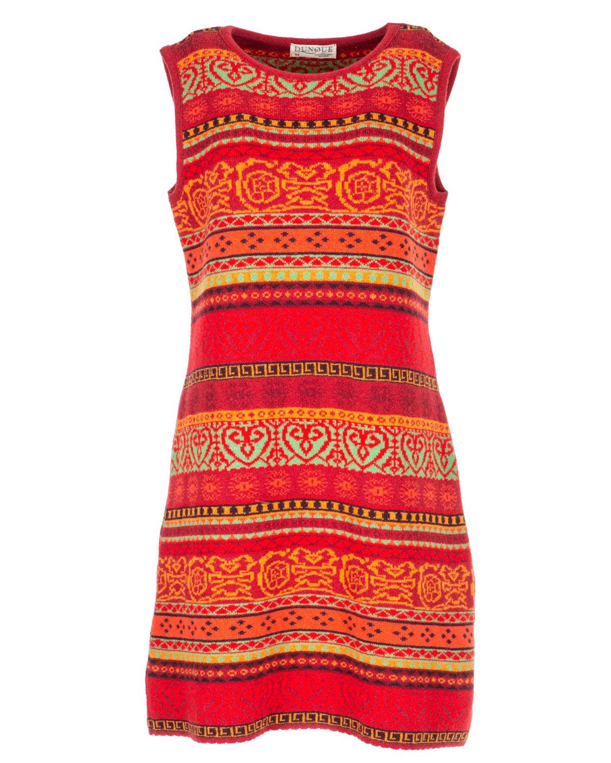 Dunque Damen Jacquard Tunika Kleid reine Schurwolle