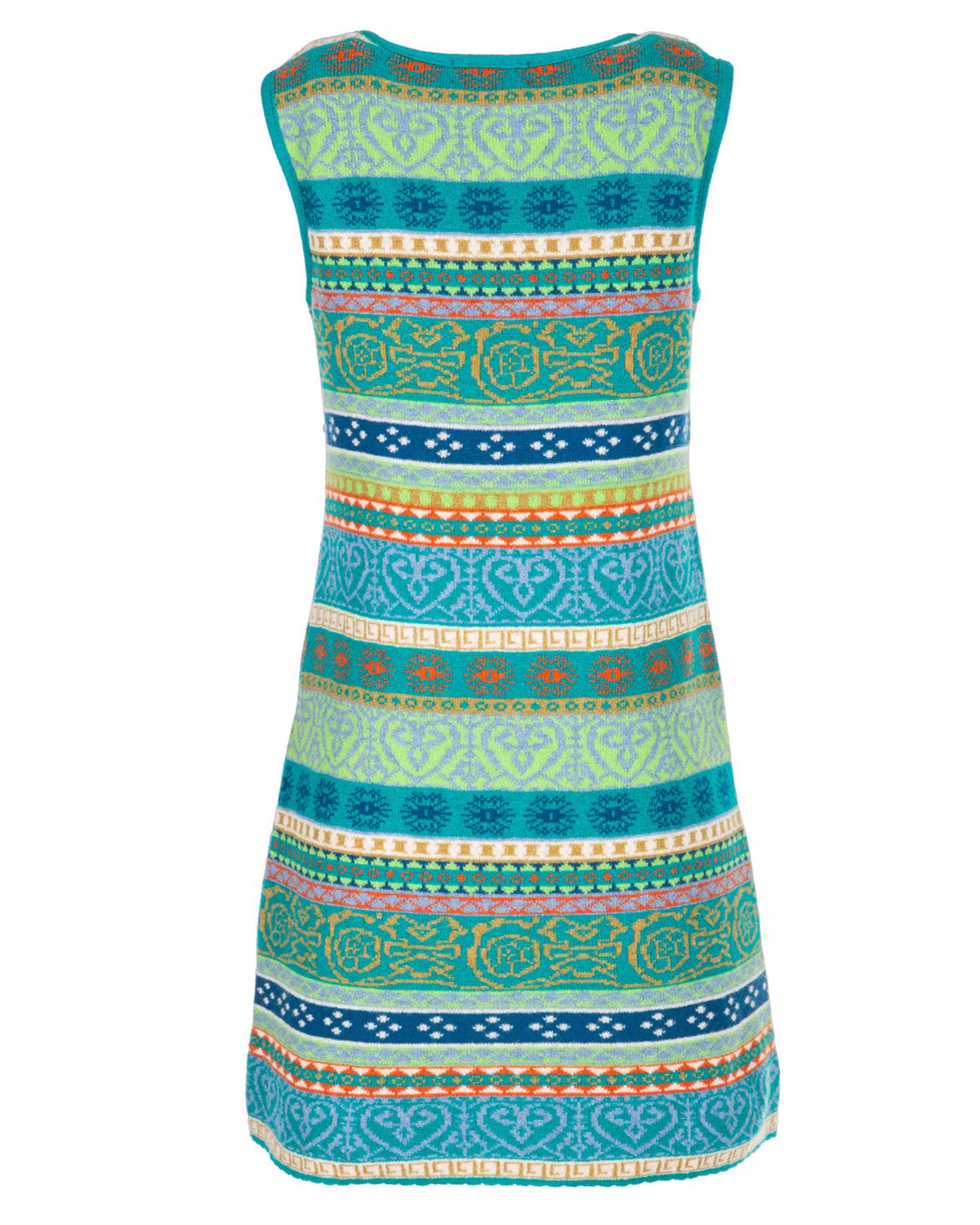 Dunque Damen Jacquard Tunika Kleid reine Schurwolle