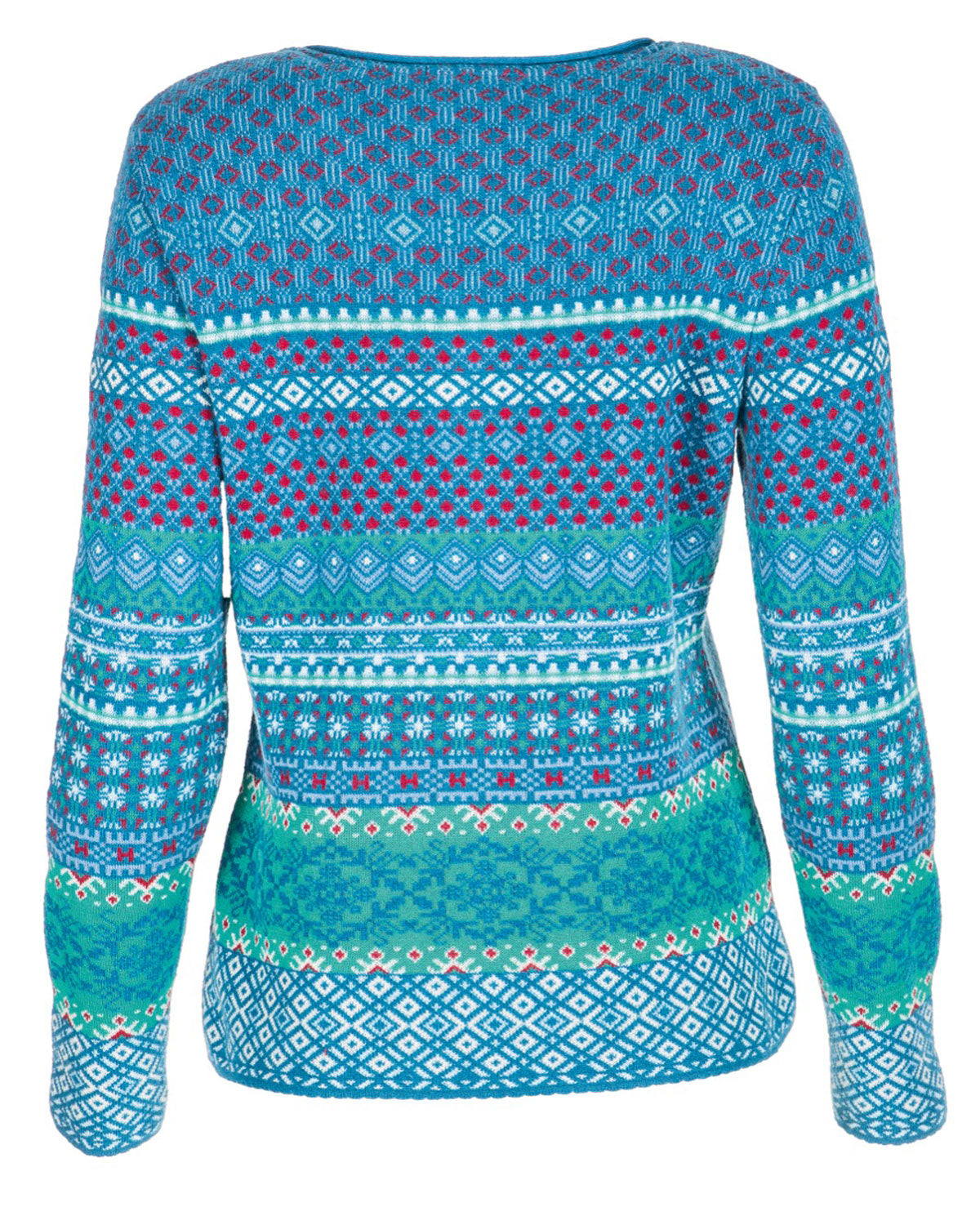 Dunque Damen Jacquard Strickjacke Schurwolle Baumwolle (Bio)