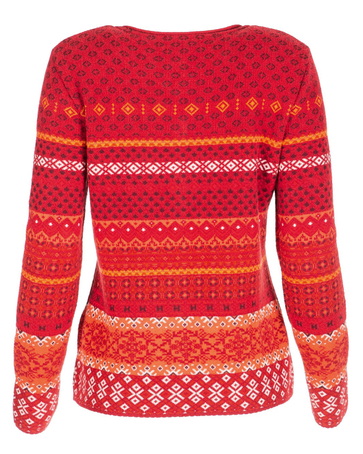 Dunque Damen Jacquard Strickjacke Schurwolle Baumwolle (Bio)