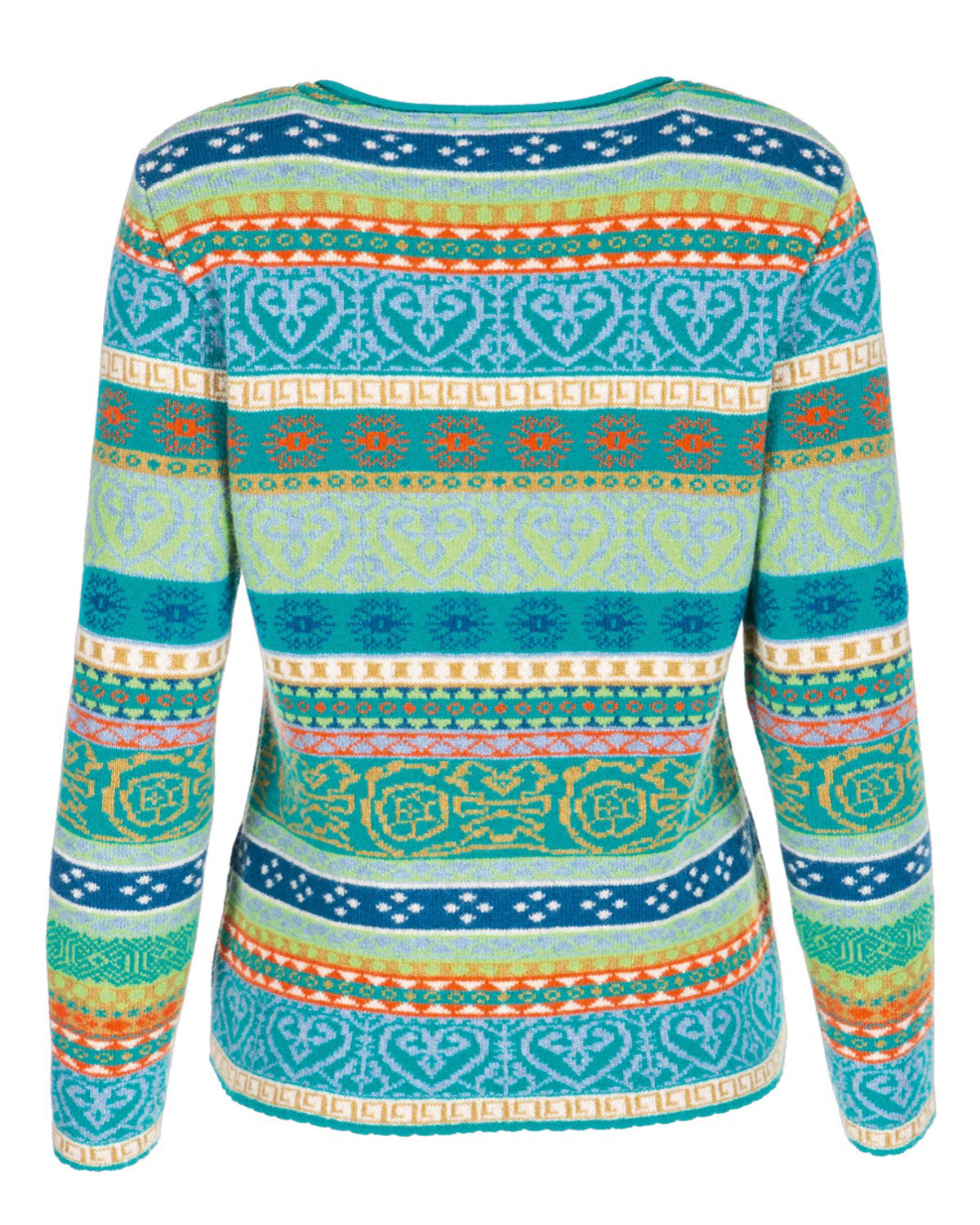 Dunque Damen Jacquard Strickjacke Schurwolle